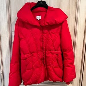 - Armani Collezioni Red Down Puffer Jacket size 6